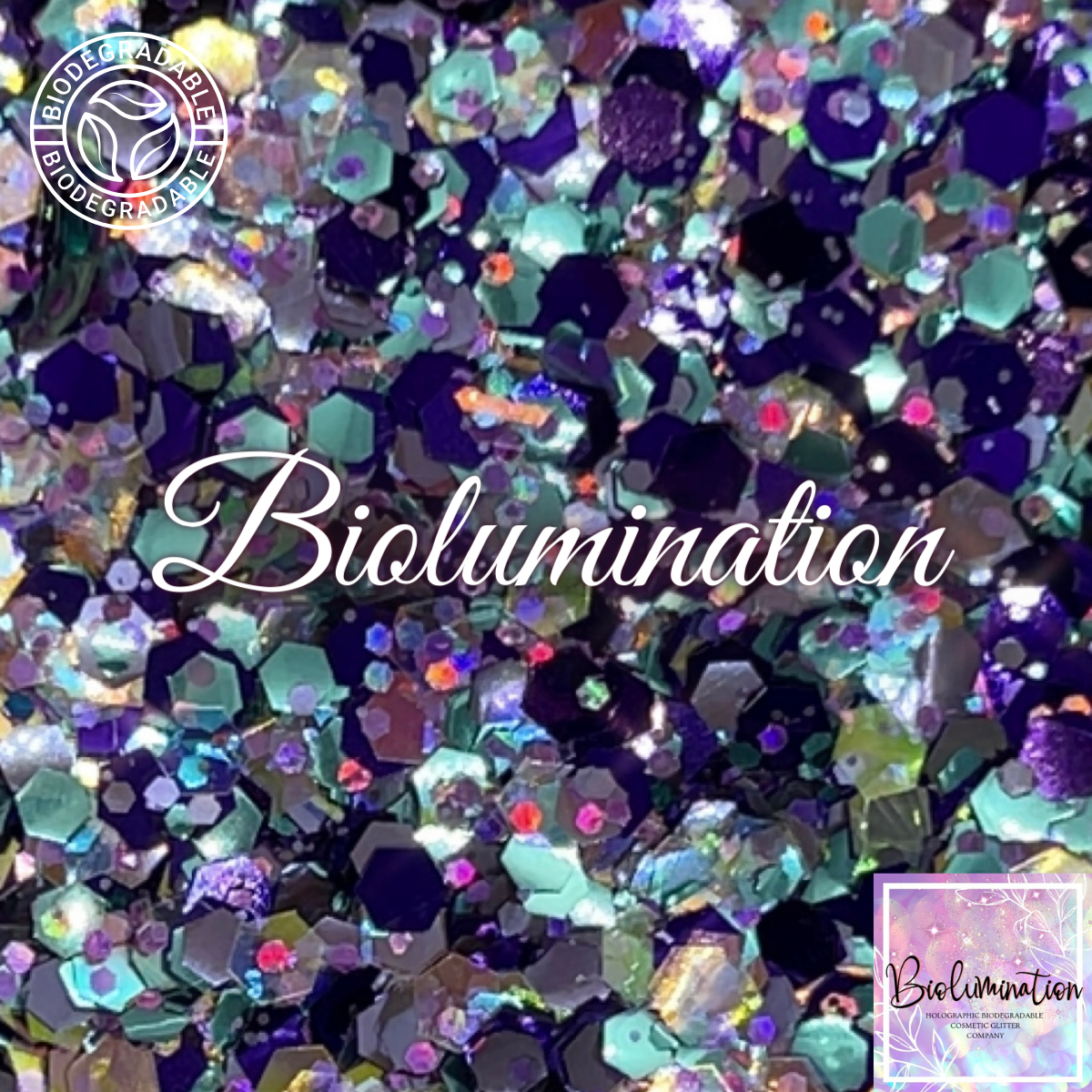 BIOLUMINATION holographic biodegradable glitter