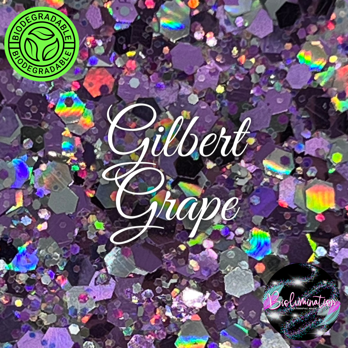 GILBERT GRAPE holographic biodegradable glitter