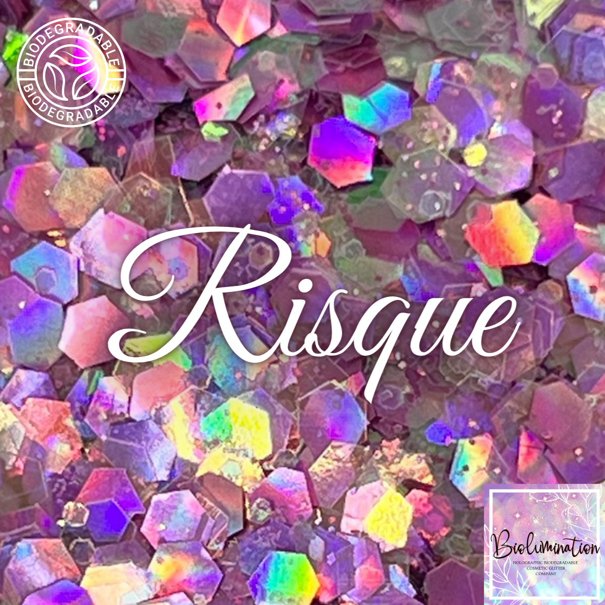 RISQUE holographic biodegradable glitter
