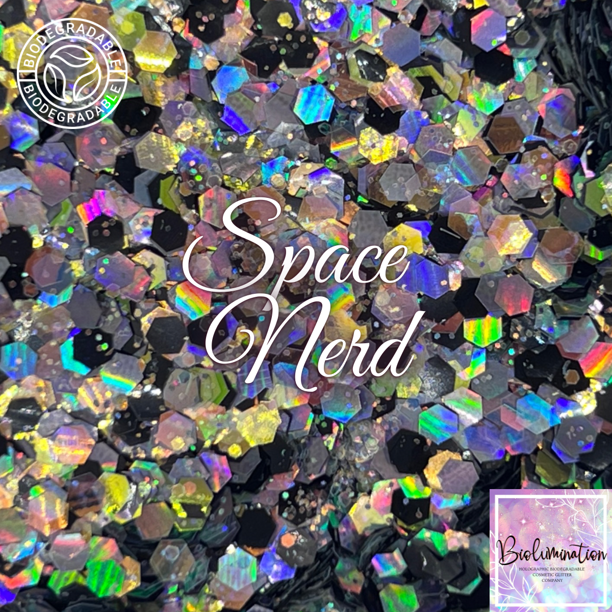 SPACE NERD holographic biodegradable glitter