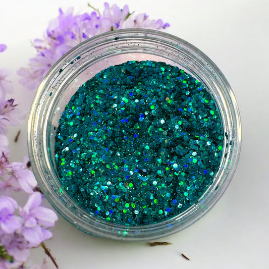 WET DREAM turquoise holo bio chunky fine glitter