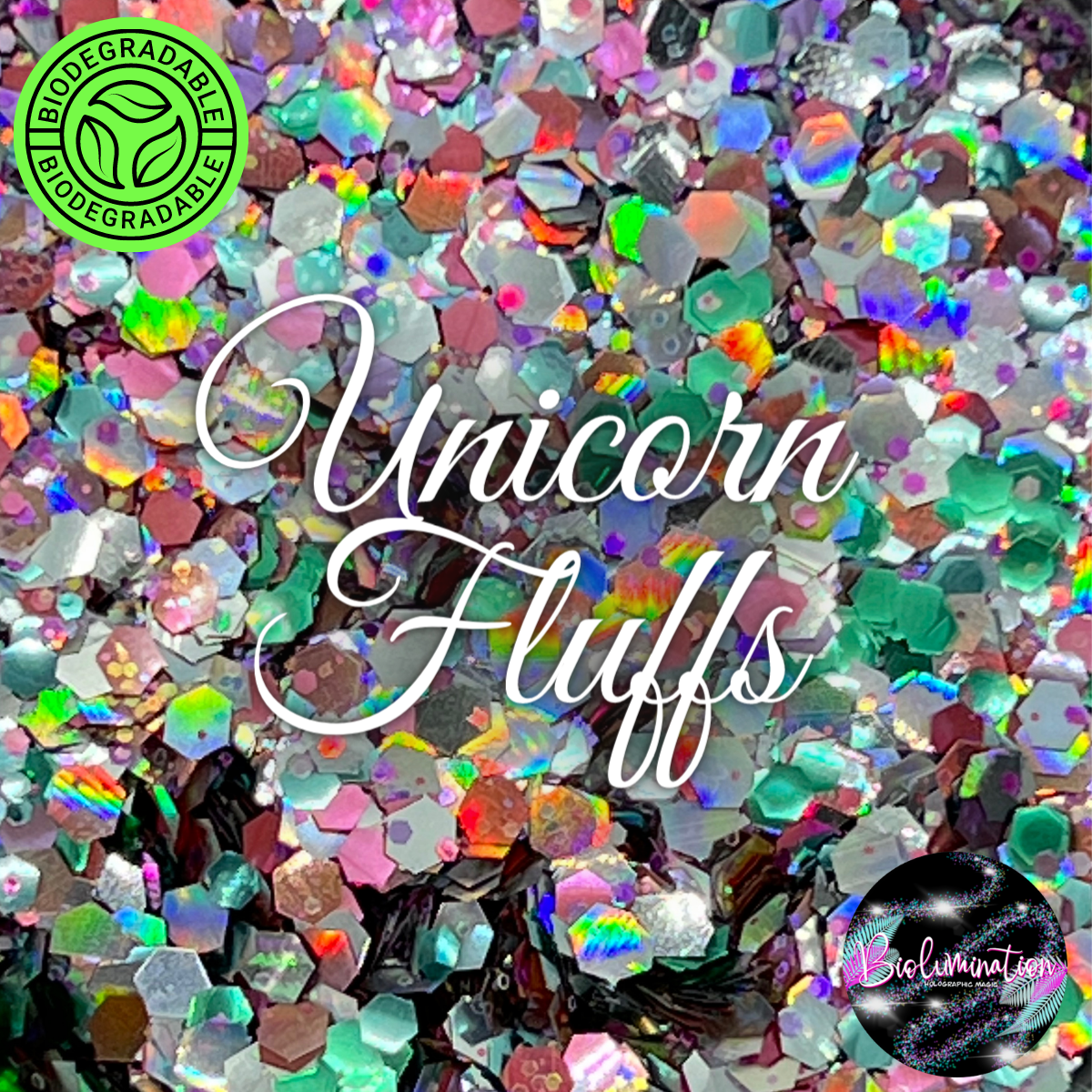 UNICORN FLUFFS holographic biodegradable glitter